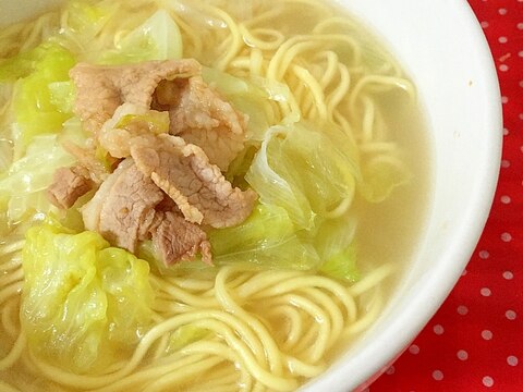 豚肉とレタスのラーメン♡